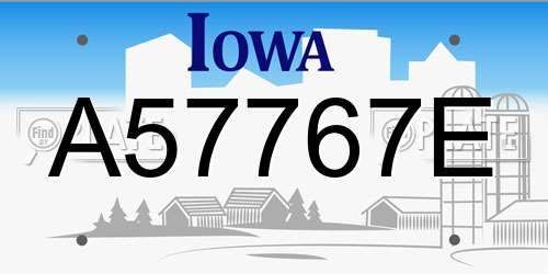 A57767E Iowa License Plate