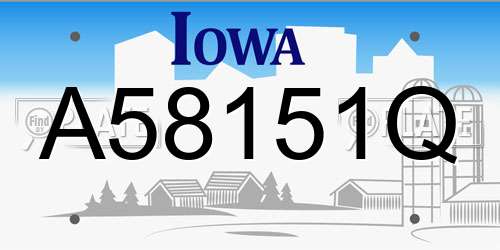 A58151Q Iowa License Plate