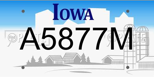 A5877M Iowa License Plate