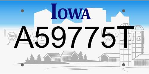A59775T Iowa License Plate