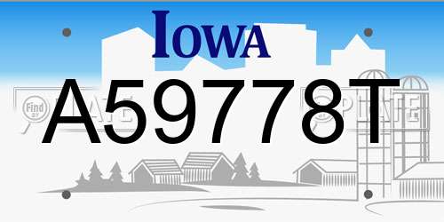 A59778T Iowa License Plate