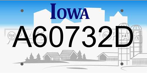 A60732D Iowa License Plate