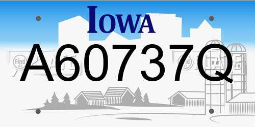 A60737Q Iowa License Plate
