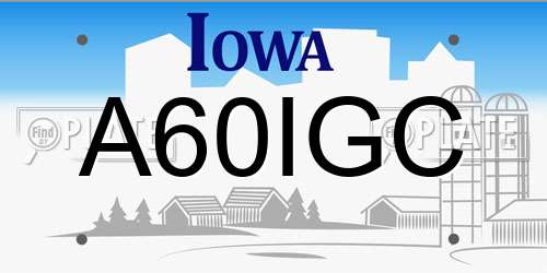 A60IGC Iowa License Plate
