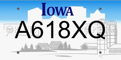 A618XQ Iowa License Plate