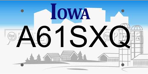A61SXQ Iowa License Plate