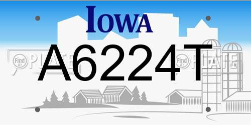 A6224T Iowa License Plate