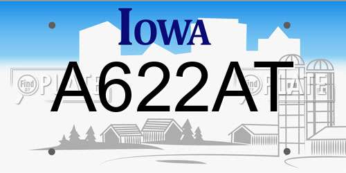 A622AT Iowa License Plate