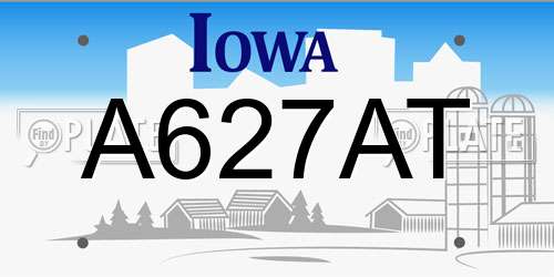 A627AT Iowa License Plate