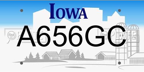 A656GC Iowa License Plate