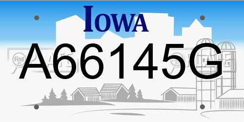 A66145G Iowa License Plate