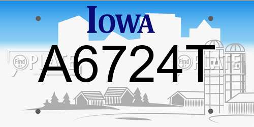A6724T Iowa License Plate