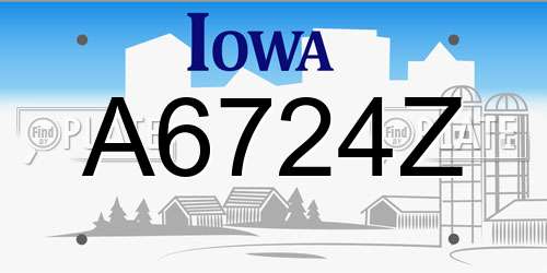 A6724Z Iowa License Plate