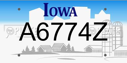 A6774Z Iowa License Plate