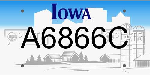 A6866C Iowa License Plate