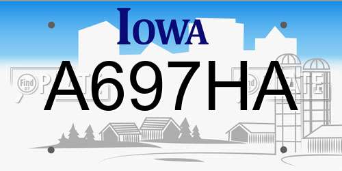 A697HA Iowa License Plate