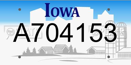 A704153 Iowa License Plate