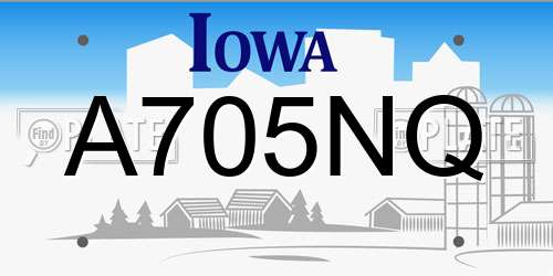 A705NQ Iowa License Plate