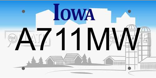 A711MW Iowa License Plate