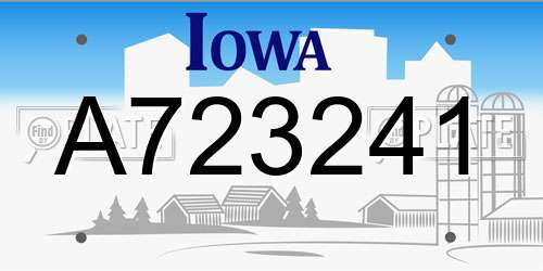A723241 Iowa License Plate