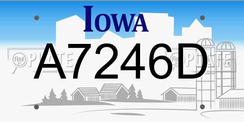 A7246D Iowa License Plate