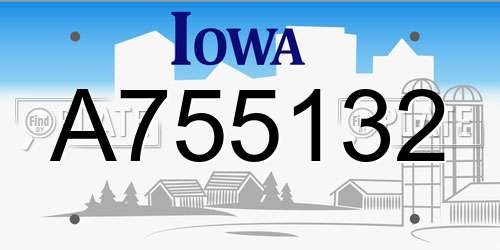 A755132 Iowa License Plate