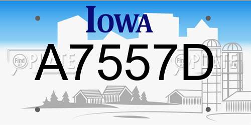 A7557D Iowa License Plate