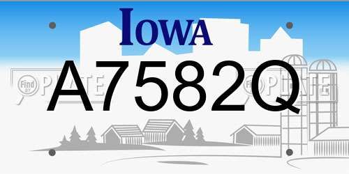 A7582Q Iowa License Plate