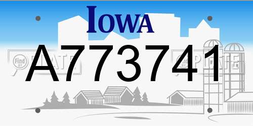 A773741 Iowa License Plate