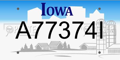 A77374I Iowa License Plate