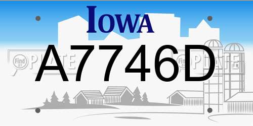 A7746D Iowa License Plate