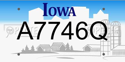 A7746Q Iowa License Plate