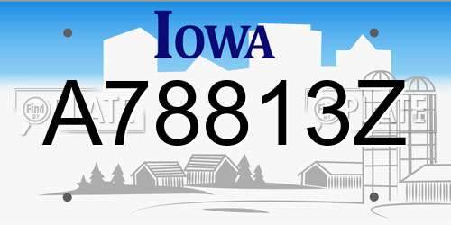 A78813Z Iowa License Plate