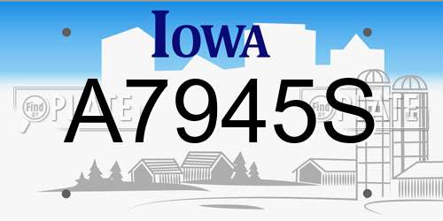 A7945S Iowa License Plate