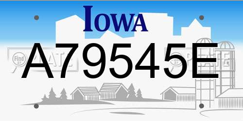 A79545E Iowa License Plate