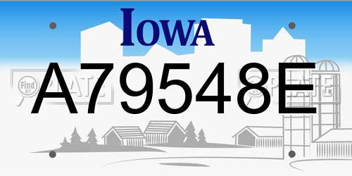 A79548E Iowa License Plate