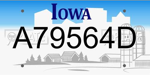 A79564D Iowa License Plate