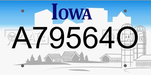 A79564O Iowa License Plate