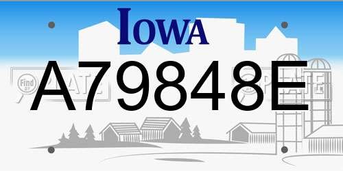 A79848E Iowa License Plate