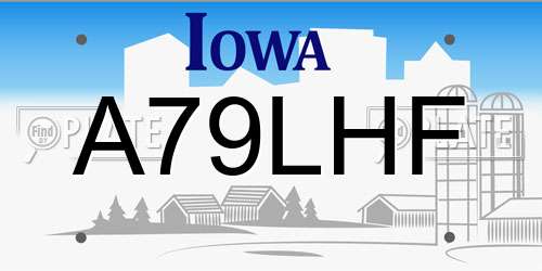 A79LHF Iowa License Plate