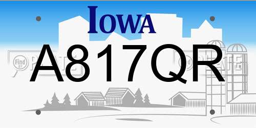 A817QR Iowa License Plate