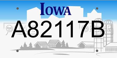 A82117B Iowa License Plate