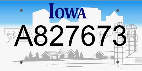 A827673 Iowa License Plate