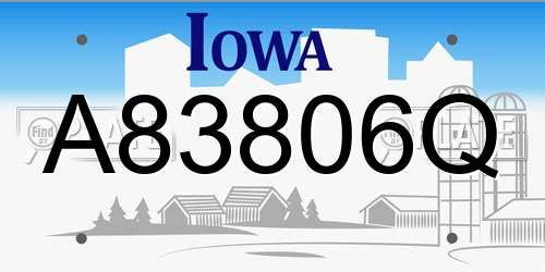A83806Q Iowa License Plate