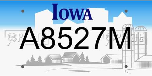 A8527M Iowa License Plate