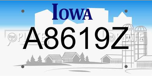 A8619Z Iowa License Plate
