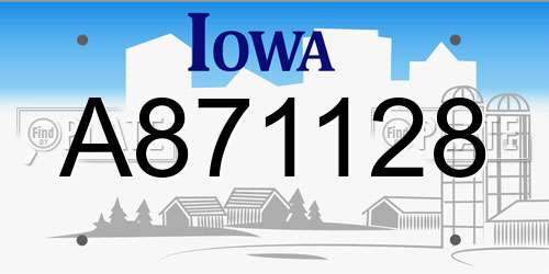 A871128 Iowa License Plate