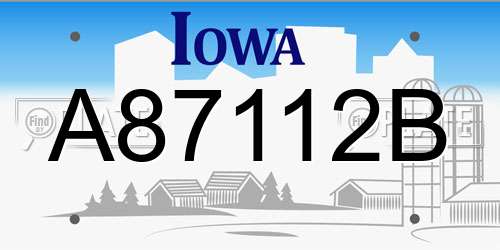 A87112B Iowa License Plate