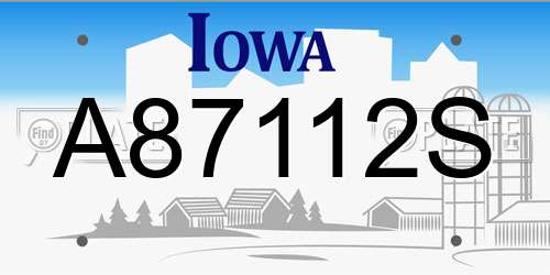 A87112S Iowa License Plate