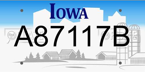 A87117B Iowa License Plate